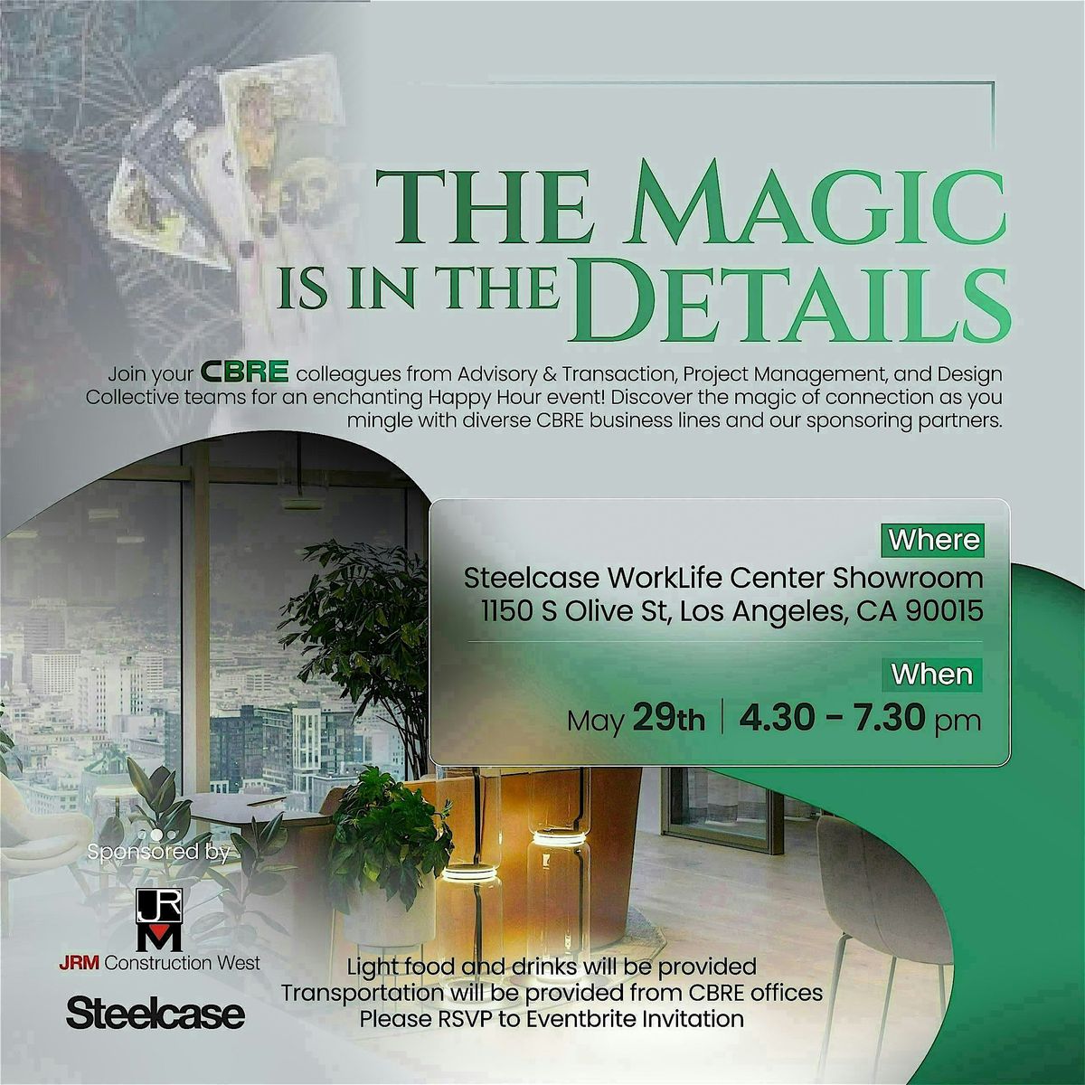 CBRE Design Collective Hosted Happy Hour - The Magic is in the Details!, 29 May | Event in Los Angeles | AllEvents