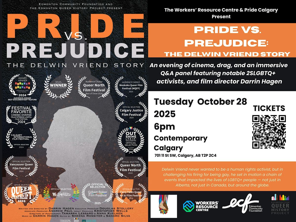 Pride vs. Prejudice: The Delwin Vriend Story, 28 October | Event in Calgary | AllEvents