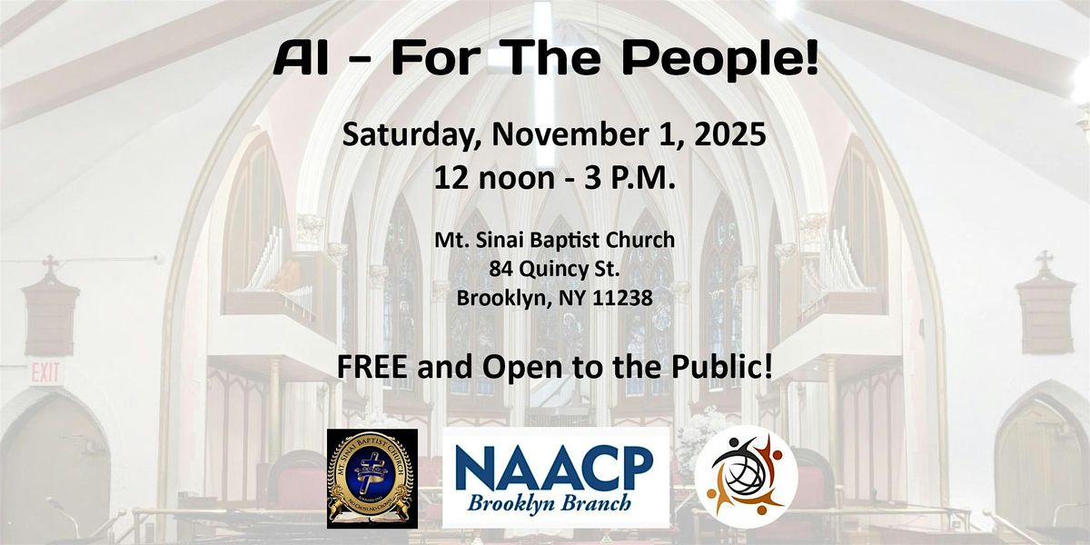 AI - For The People!, 1 November | Event in Brooklyn | AllEvents
