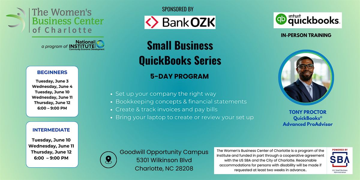 Small Business QuickBooks Series, 3 June | Event in Charlotte | AllEvents