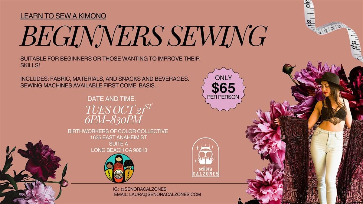 Oct Beginners Sewing Class: Kimonos, 21 October | Event in Long Beach | AllEvents