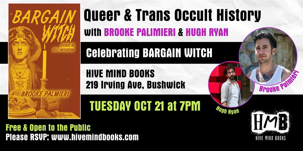 Queer & Trans Occult History with Brooke Palmieri & Hugh Ryan, 21 October | Event in Brooklyn | AllEvents