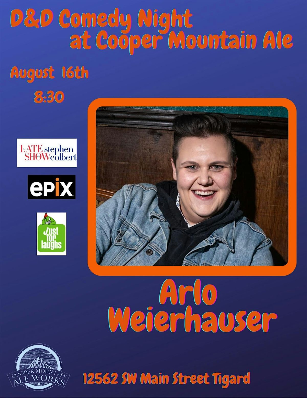 D&D Comedy Night at Cooper Mountain:   Arlo Weierhauser, 16 August | Event in Tigard | AllEvents