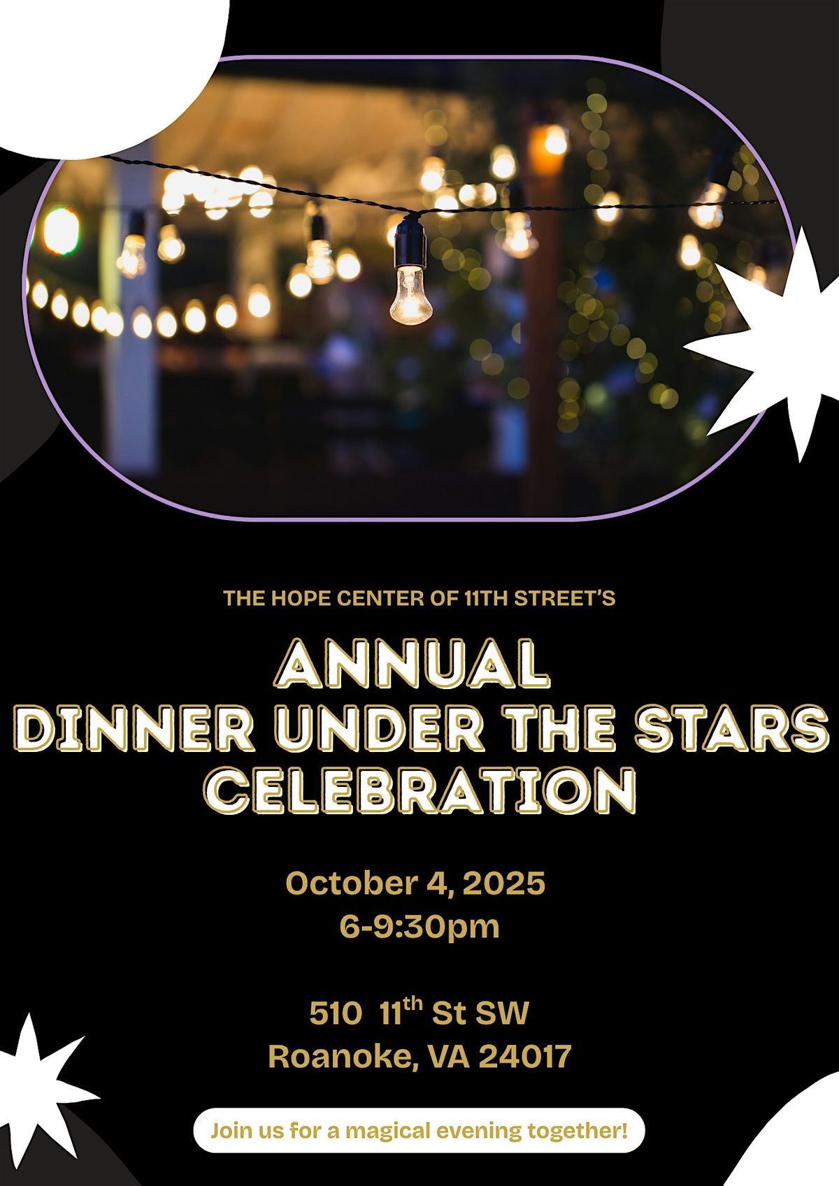 Dinner under the Stars, 4 October | Event in Roanoke | AllEvents