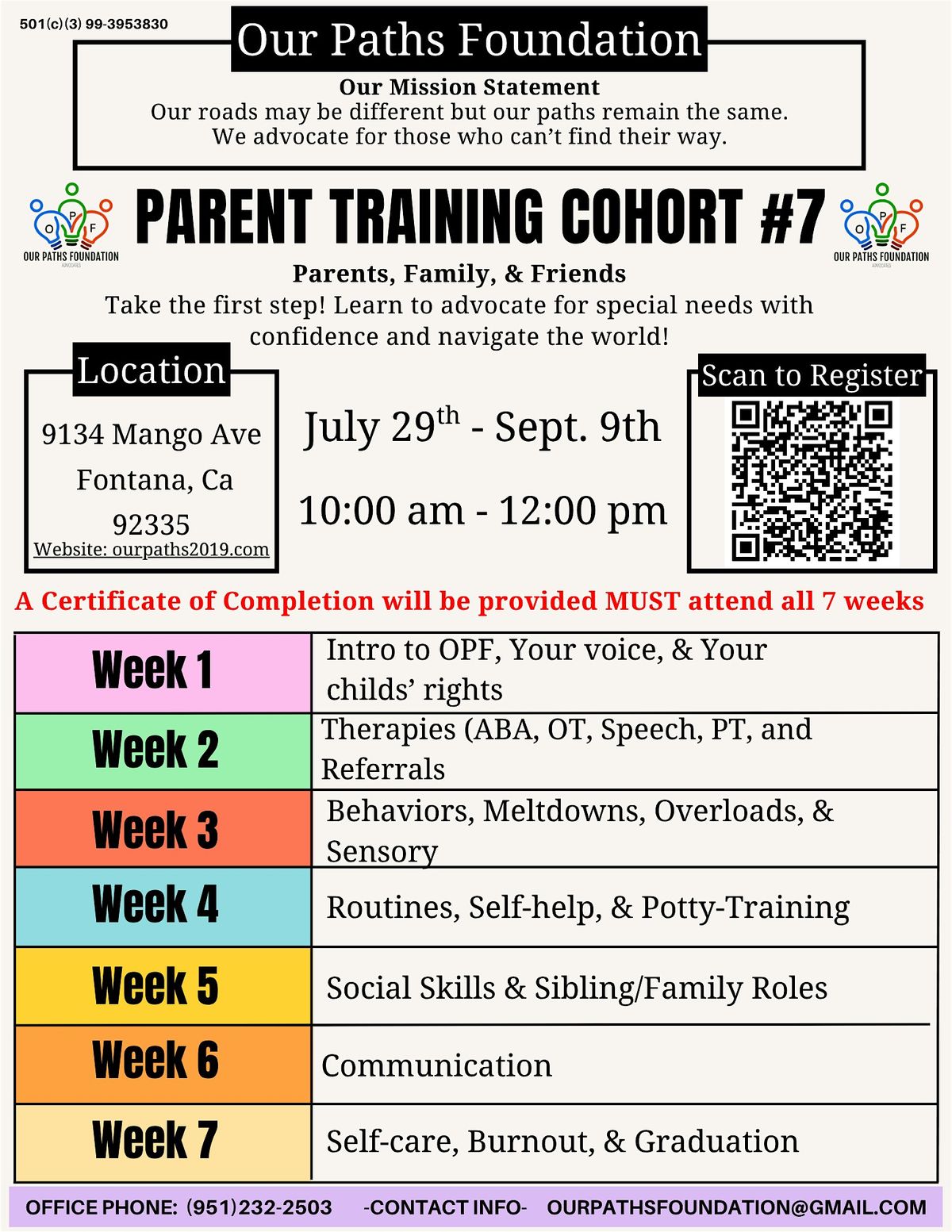 Parent Training Cohort #7, 29 July | Event in Fontana | AllEvents