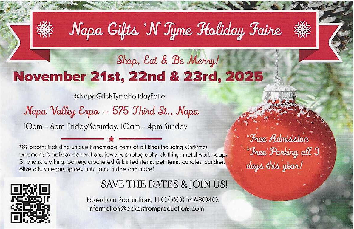 Napa Gifts N Tyme Holiday Faire, 21 November | Event in Napa | AllEvents