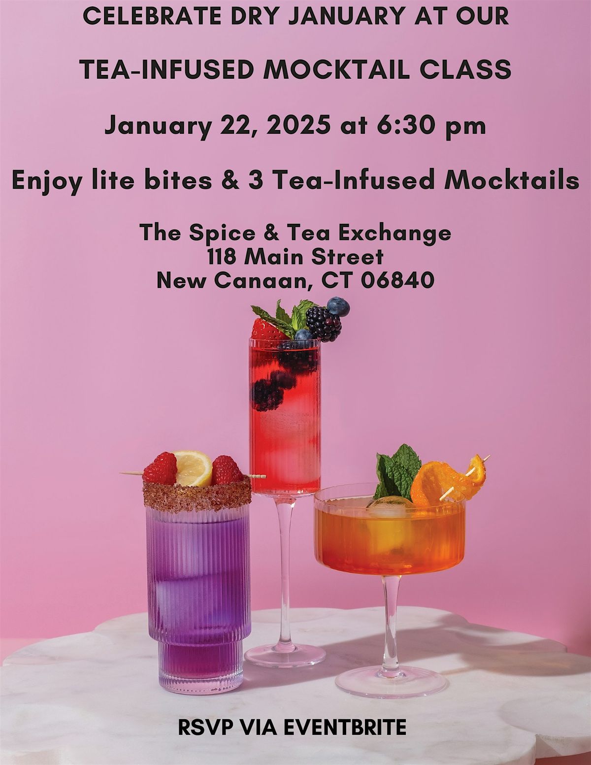 Mocktail Class, The Spice & Tea Exchange of New Canaan, 22 January 2025 ...