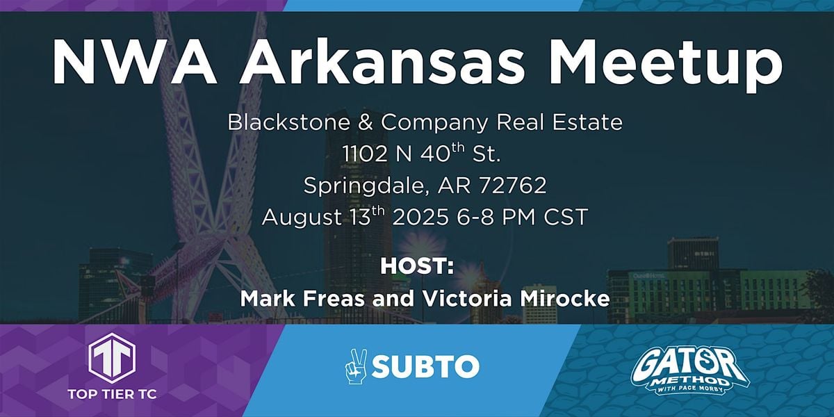 NWA SubTo, Gator, and TTTC Meetup, 13 August | Event in Springdale | AllEvents