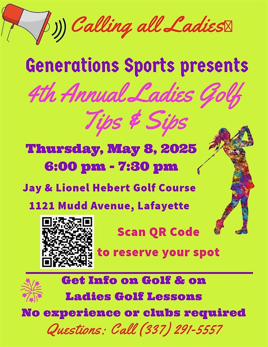 4th Annual Ladies Golf Tips & Sips, 8 May | Event in Lafayette | AllEvents