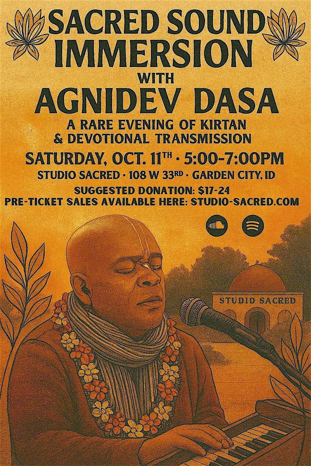 Sacred Sound Immersion with Agnidev Dasa An Evening of Kirtan and Devotion, 11 October | Event in Garden City