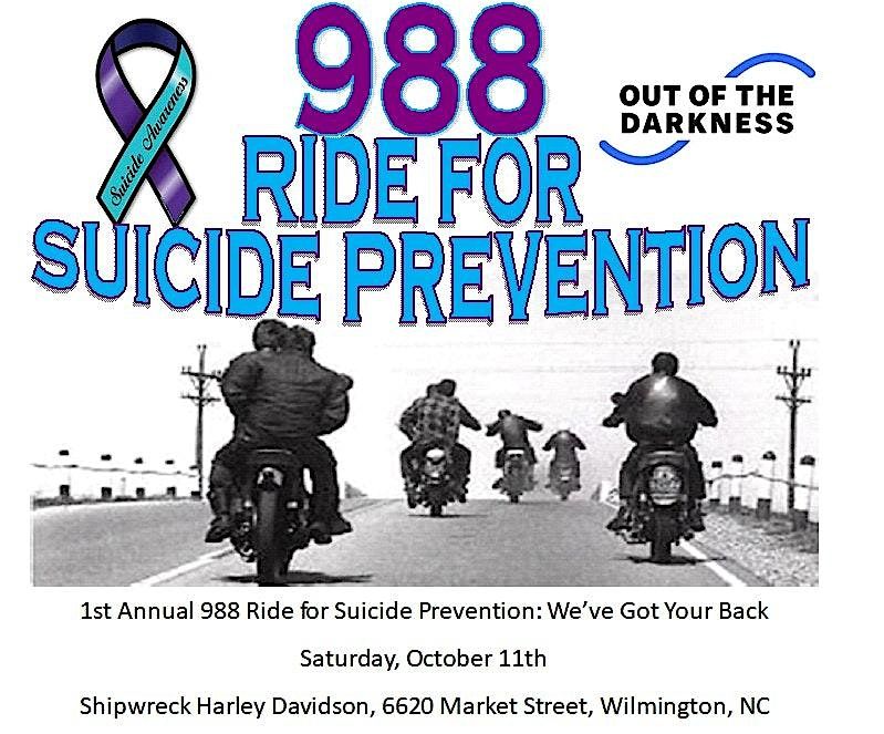 Ist Annual 988 Ride for Suicide Prevention, 11 October | Event in Wilmington | AllEvents
