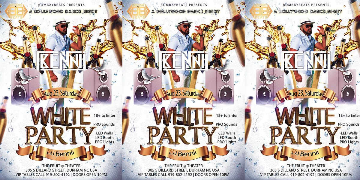 Bollywood White Party, 23 August | Event in Durham | AllEvents