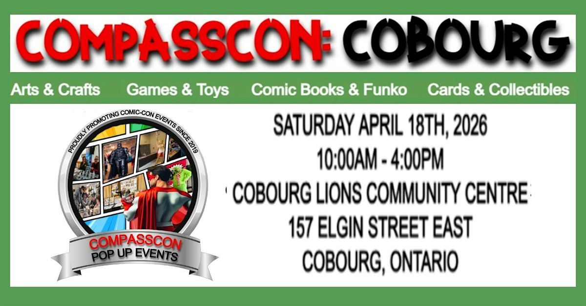 CompassCon: Cobourg, 18 April | Event in Cobourg | AllEvents