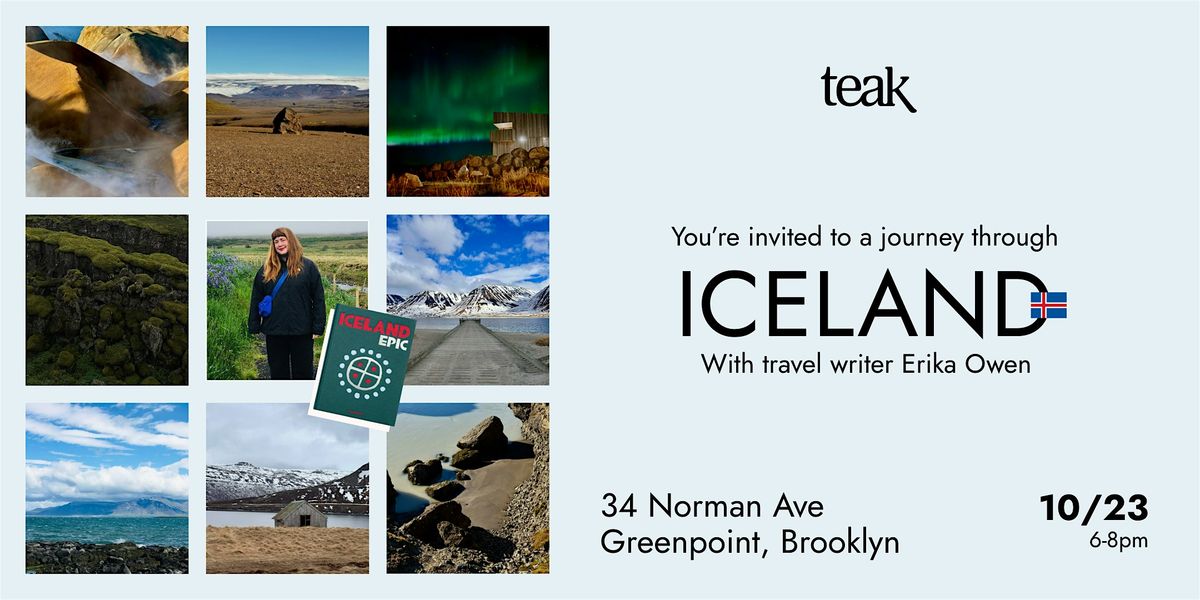 A Journey Through Iceland with Erika Owen, 23 October | Event in Brooklyn | AllEvents