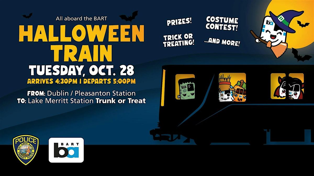 Join BART for a special ride on a Halloween Train to Trunk or Treat, 28 October | Event in Pleasanton | AllEvents