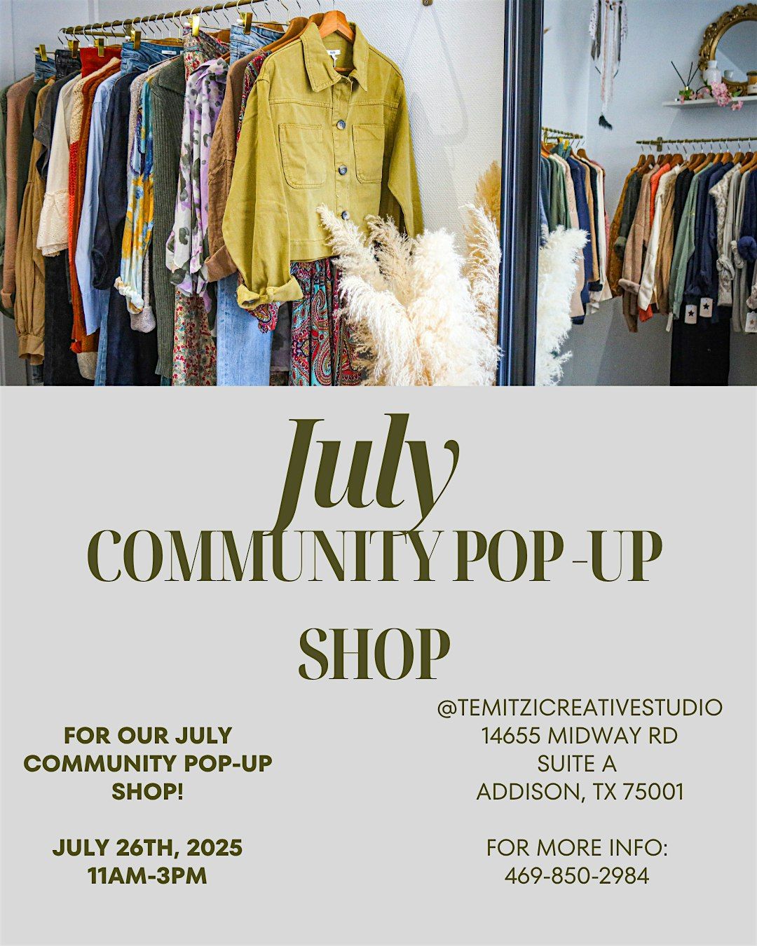 July Community Pop-Up Shop, 26 July | Event in Addison | AllEvents