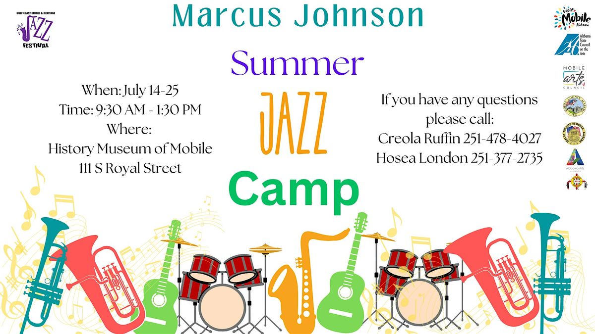 Marcus Johnson Summer Jazz Camp, 14 July | Event in Mobile | AllEvents