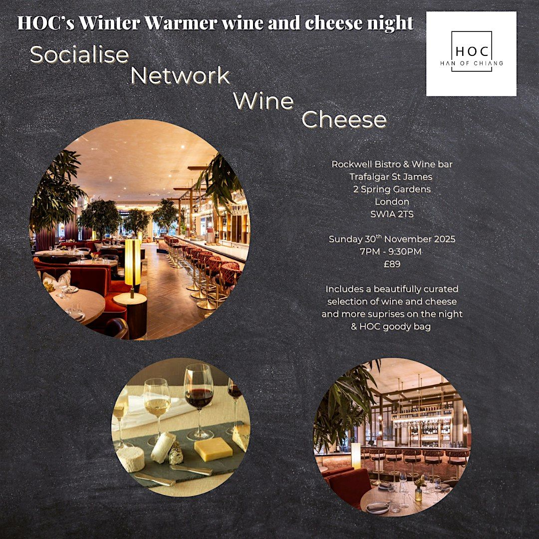 HOC's winter warmer wine and cheese tasting night, 30 November | Event in London | AllEvents
