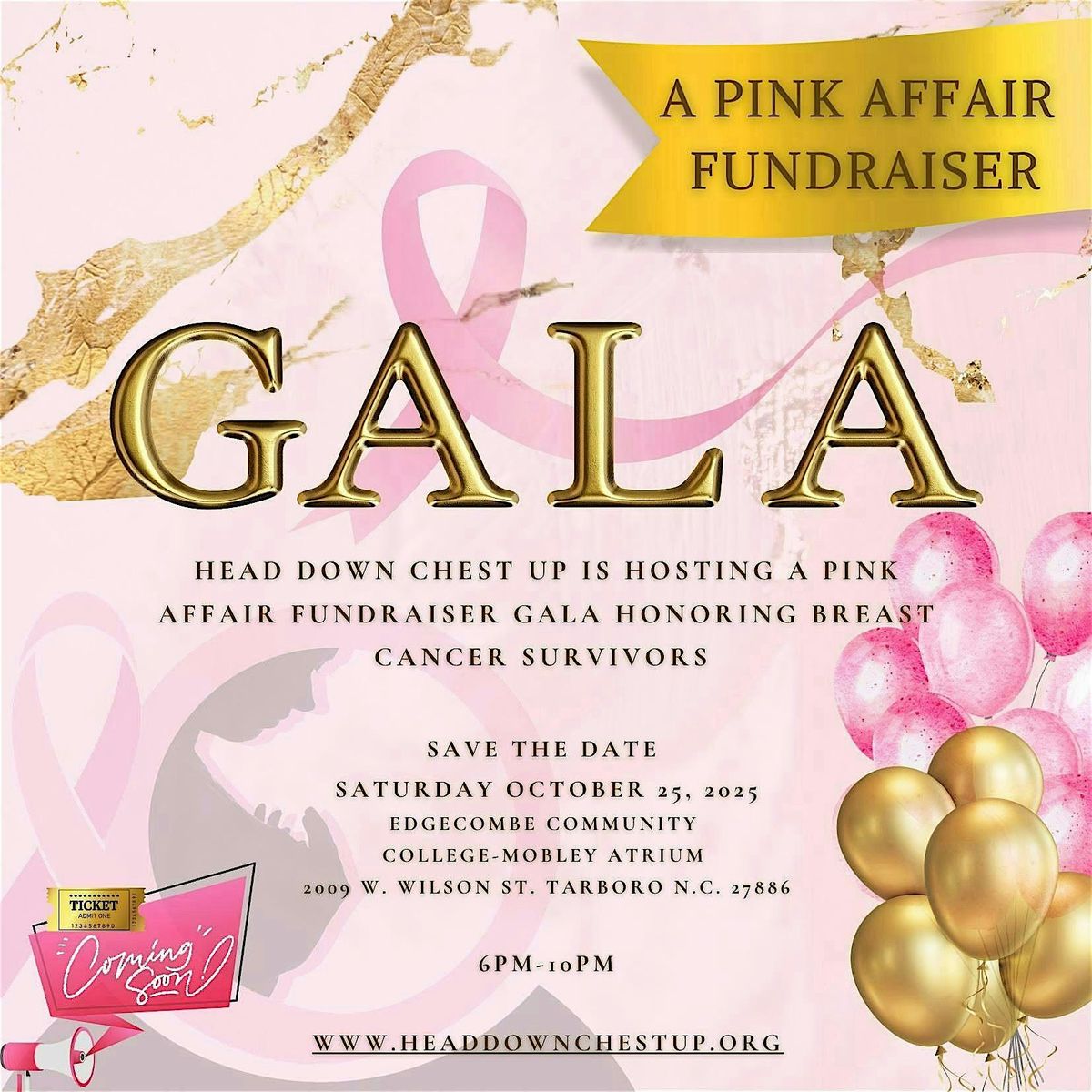 Head Down Chest Up  "A Pink Affair"  Fundraiser, 25 October | Event in Tarboro | AllEvents