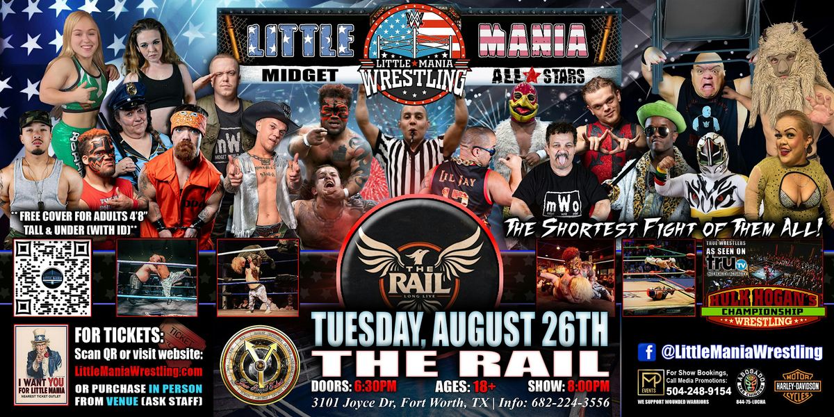 Fort Worth, TX - Little Mania Midget Wrestling @ The Rail, 26 August | Event in Fort Worth | AllEvents