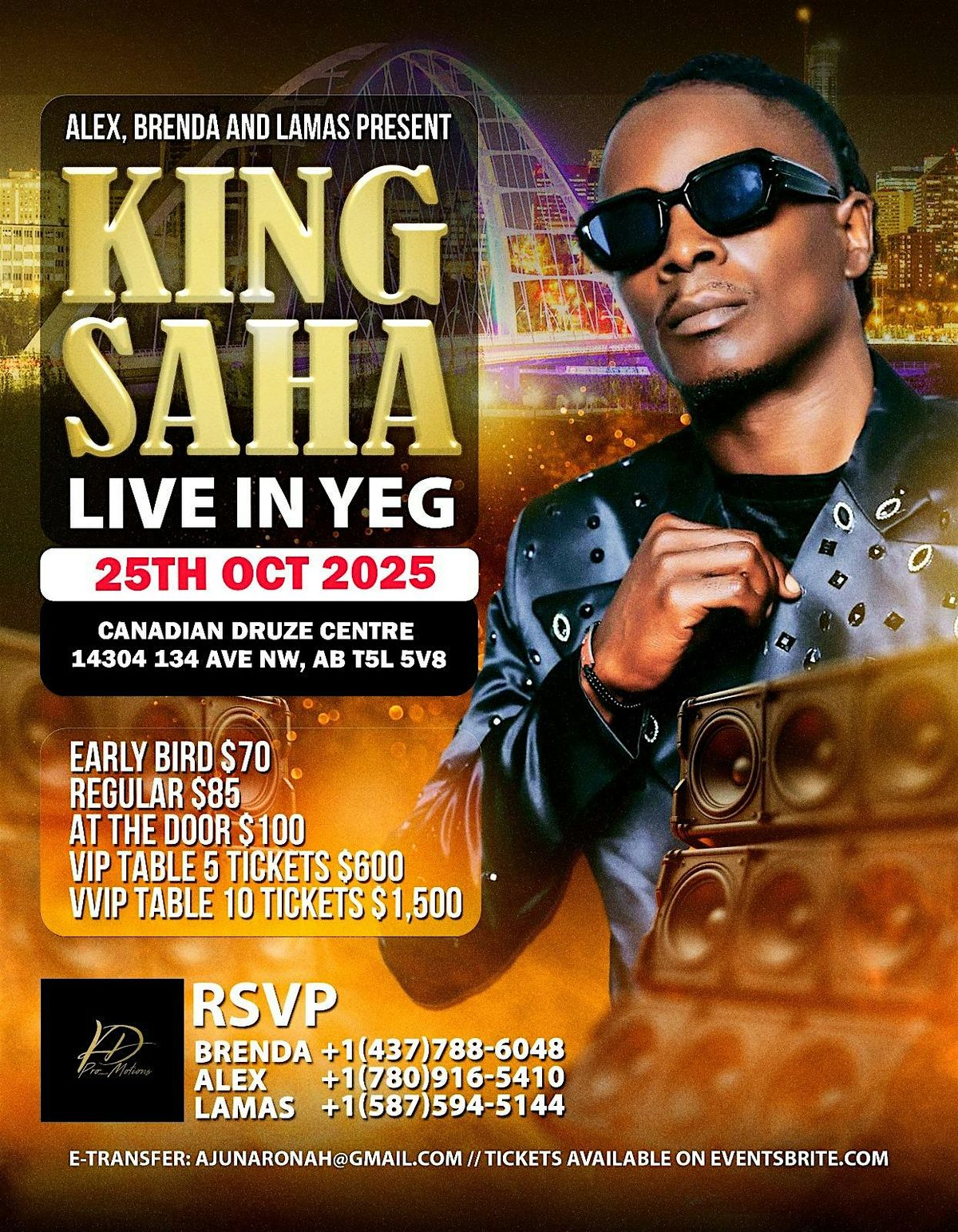 King Saha Live in Edmonton, 25 October | Event in Edmonton | AllEvents