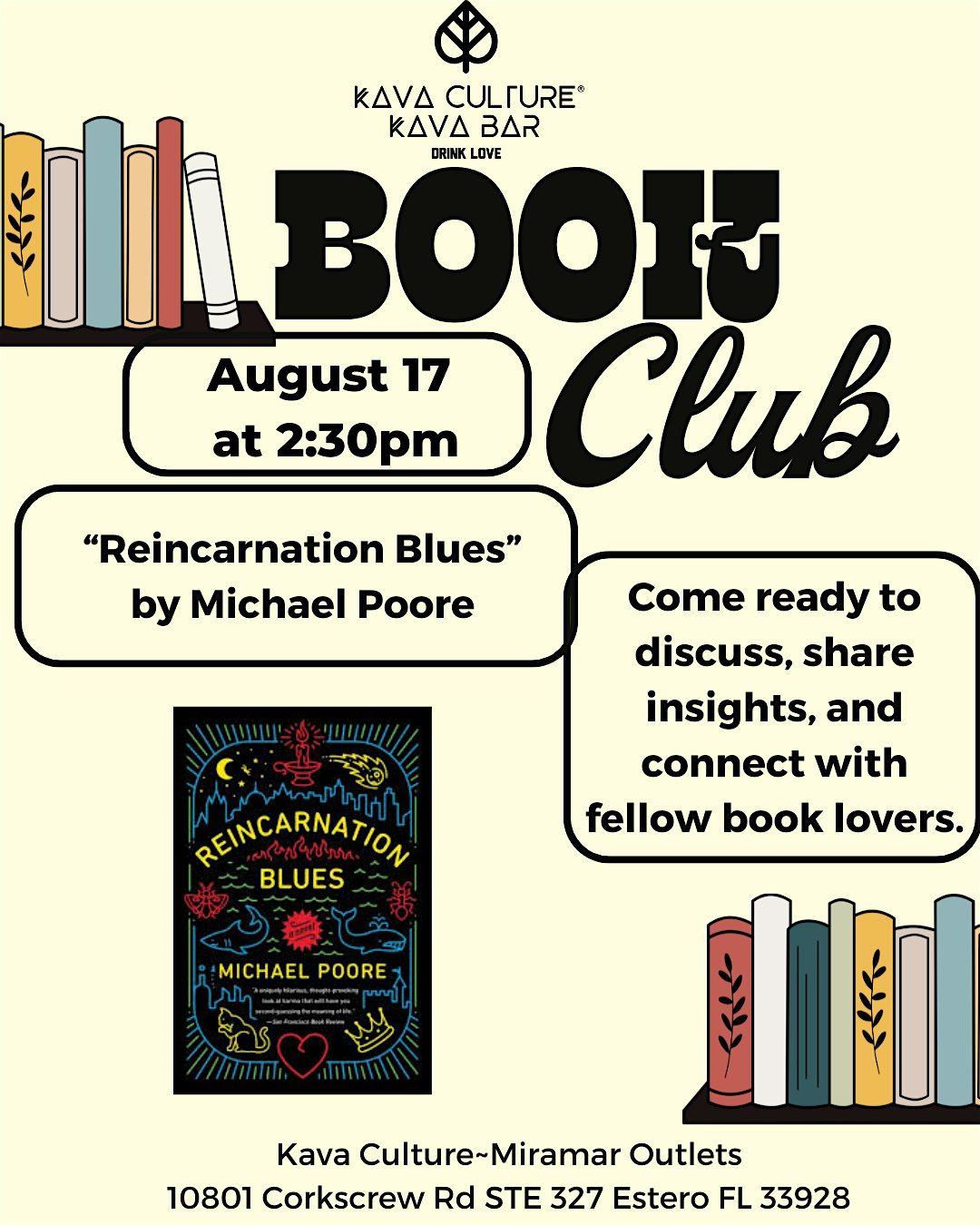 Book Club, 17 August | Event in Estero | AllEvents
