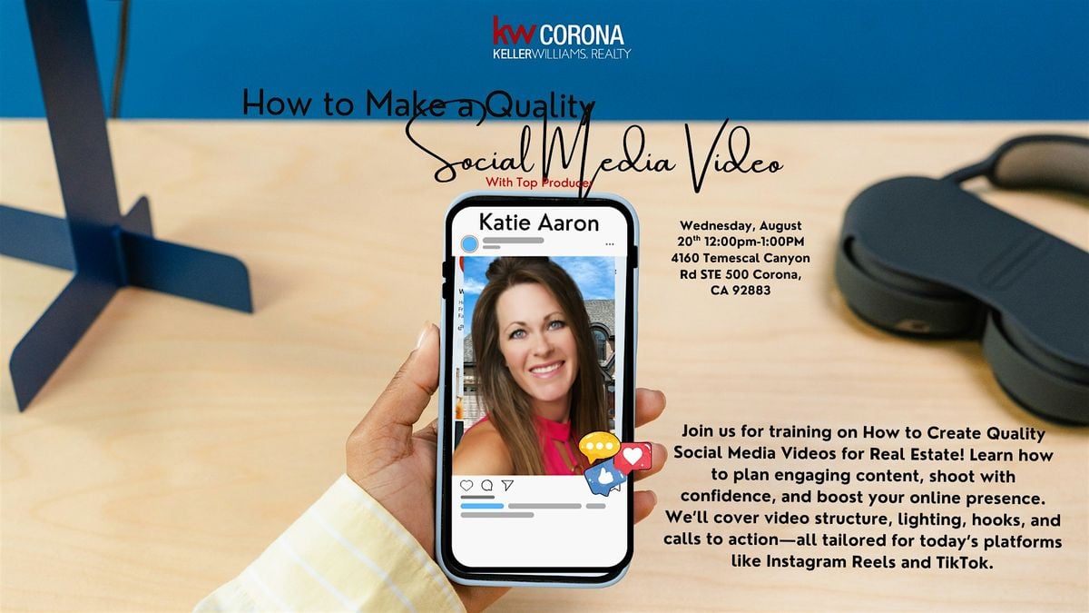How to Make A Quality Social Media Video, 20 August | Event in Corona | AllEvents