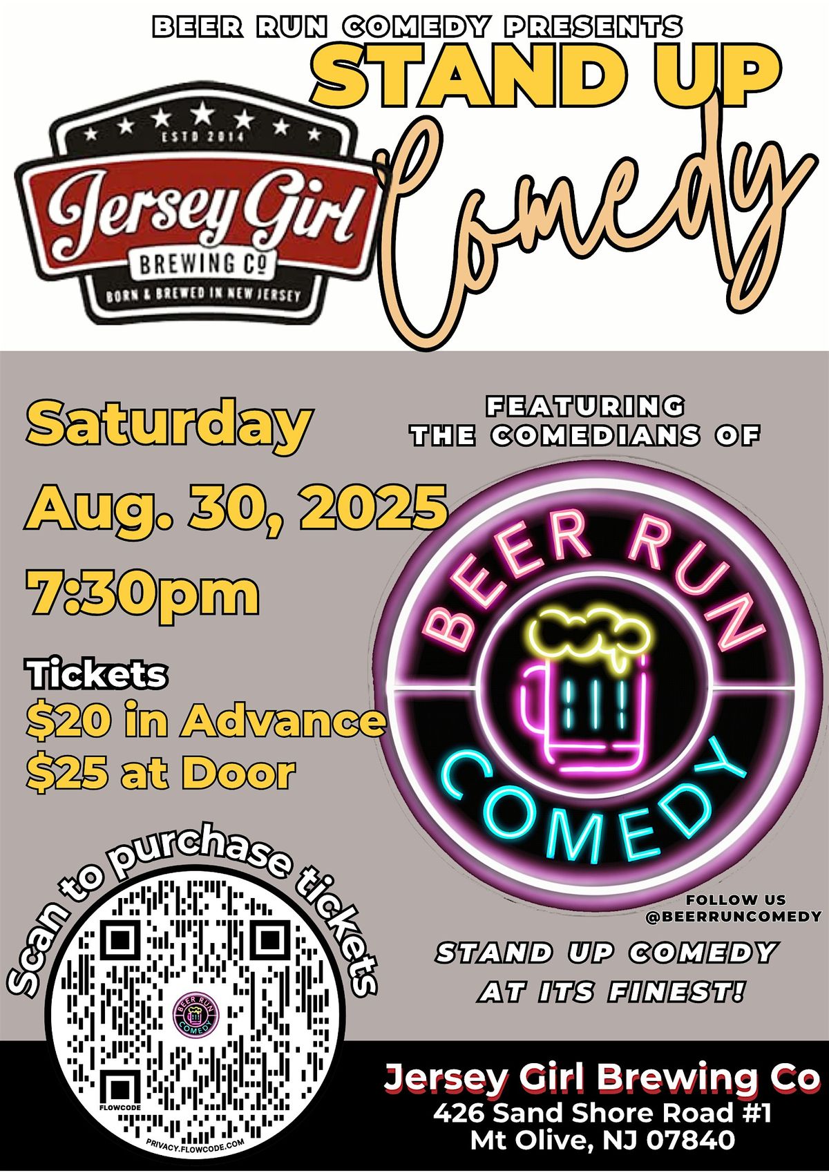 Stand Up Comedy Night at Jersey Girl Brewing | Event in Hackettstown | AllEvents