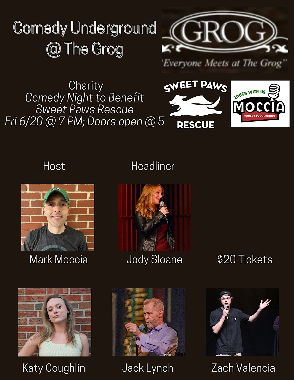 21+ Charity Comedy Underground @ The Grog to benefit Sweet Paws Rescue!, 20 June | Event in Newburyport | AllEvents