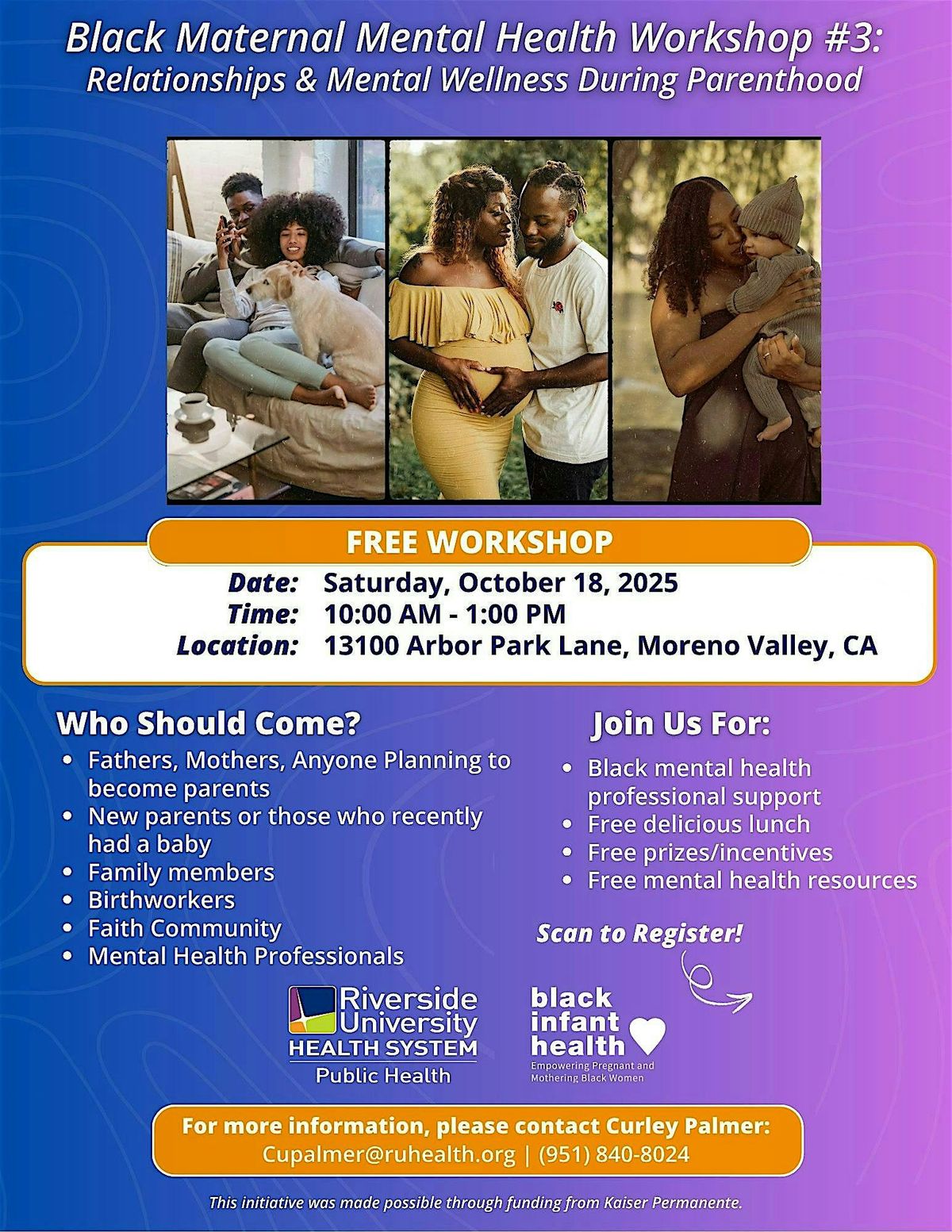 Relationships & Mental Wellness During Parenthood, 18 October | Event in Moreno Valley | AllEvents