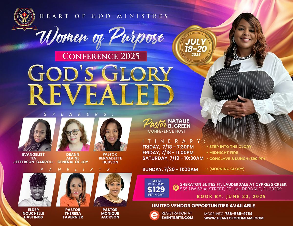 Women of Purpose Conference '25: God's Glory Revealed, 18 July | Event in Fort Lauderdale | AllEvents