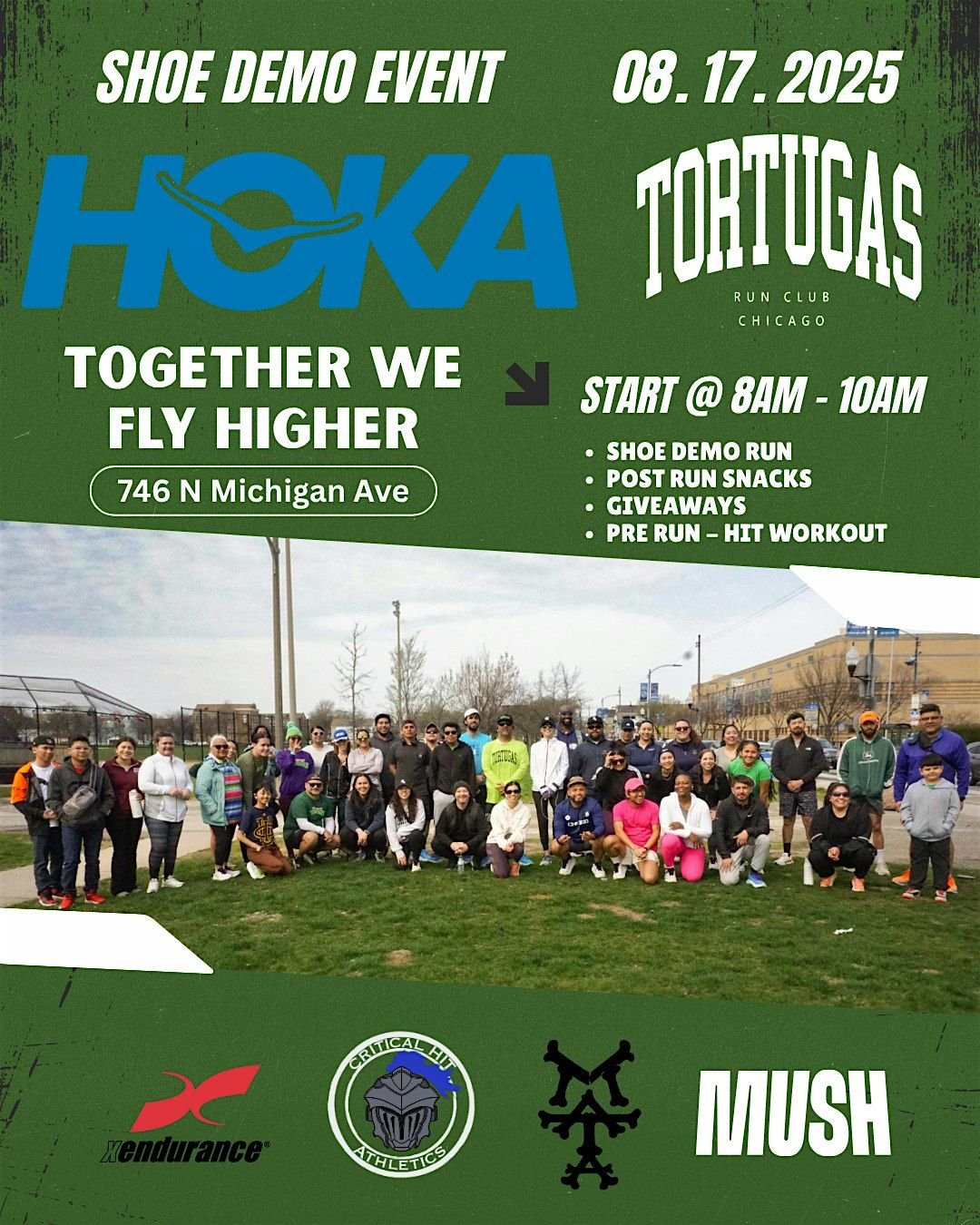 HOKA Chicago X Tortugas run Club Shoe Demo, 17 August | Event in Chicago | AllEvents