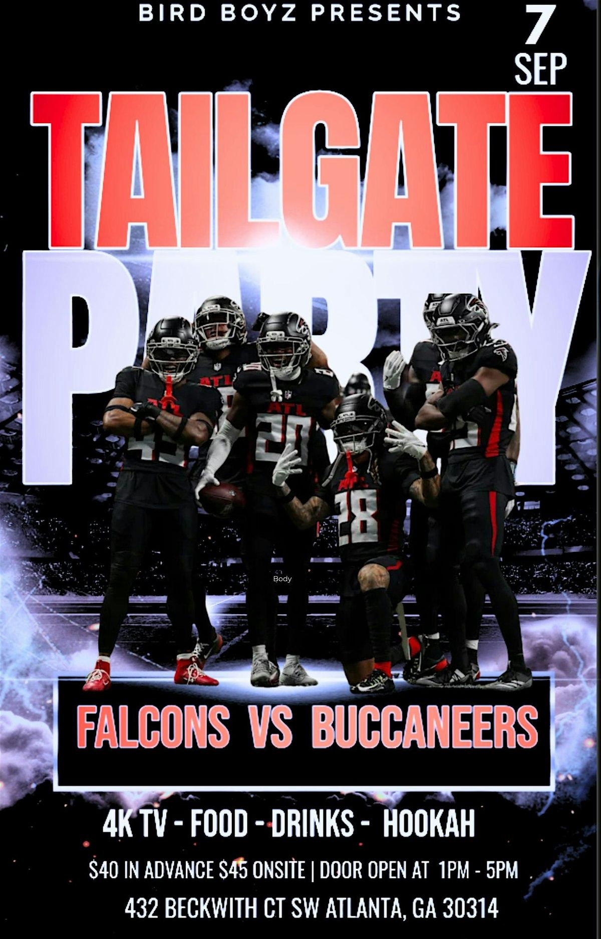 Atlanta Falcons vs. Tampa Bay Bucs Tailgate Party, 7 September | Event in Atlanta | AllEvents