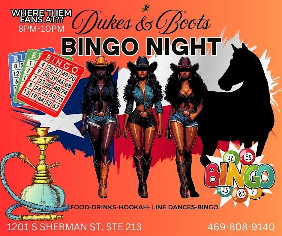 DUKES & BOOTS BINGO, 5 September | Event in Richardson | AllEvents