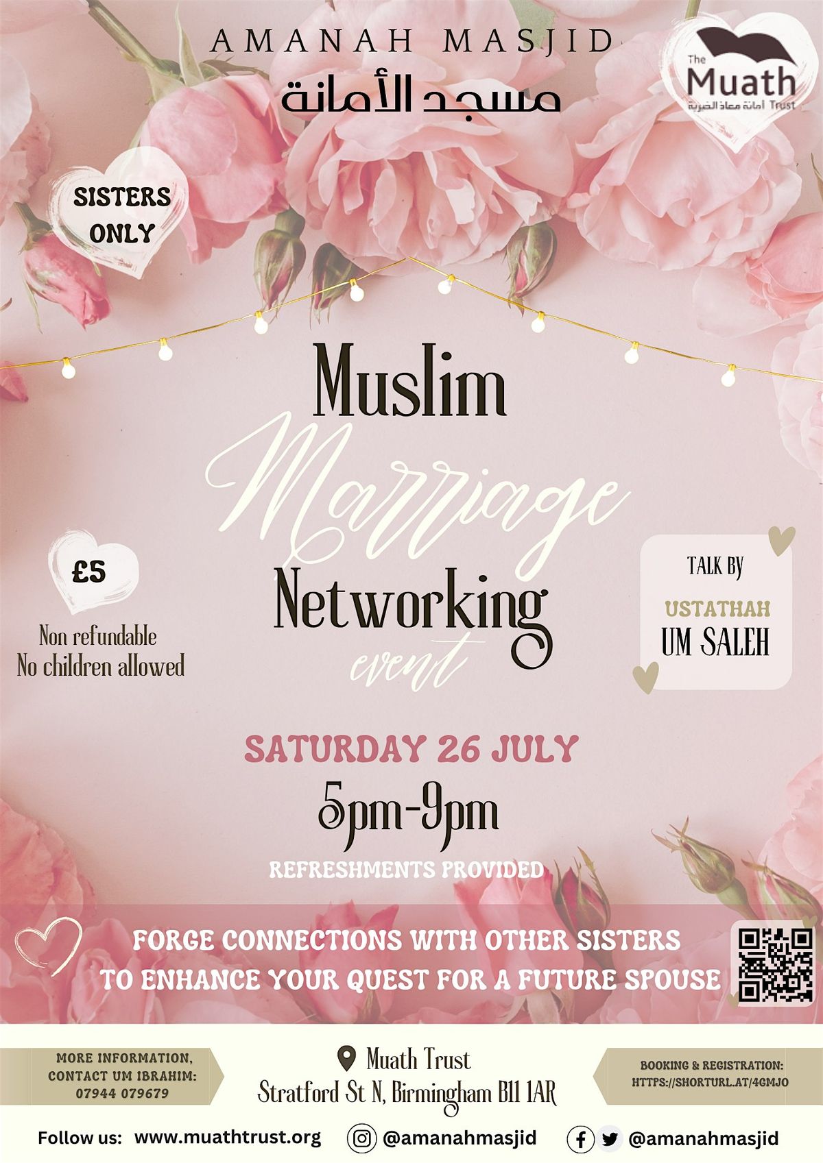 Amanah Masjid Muslim Marriage Networking event, 26 July | Event in Birmingham | AllEvents