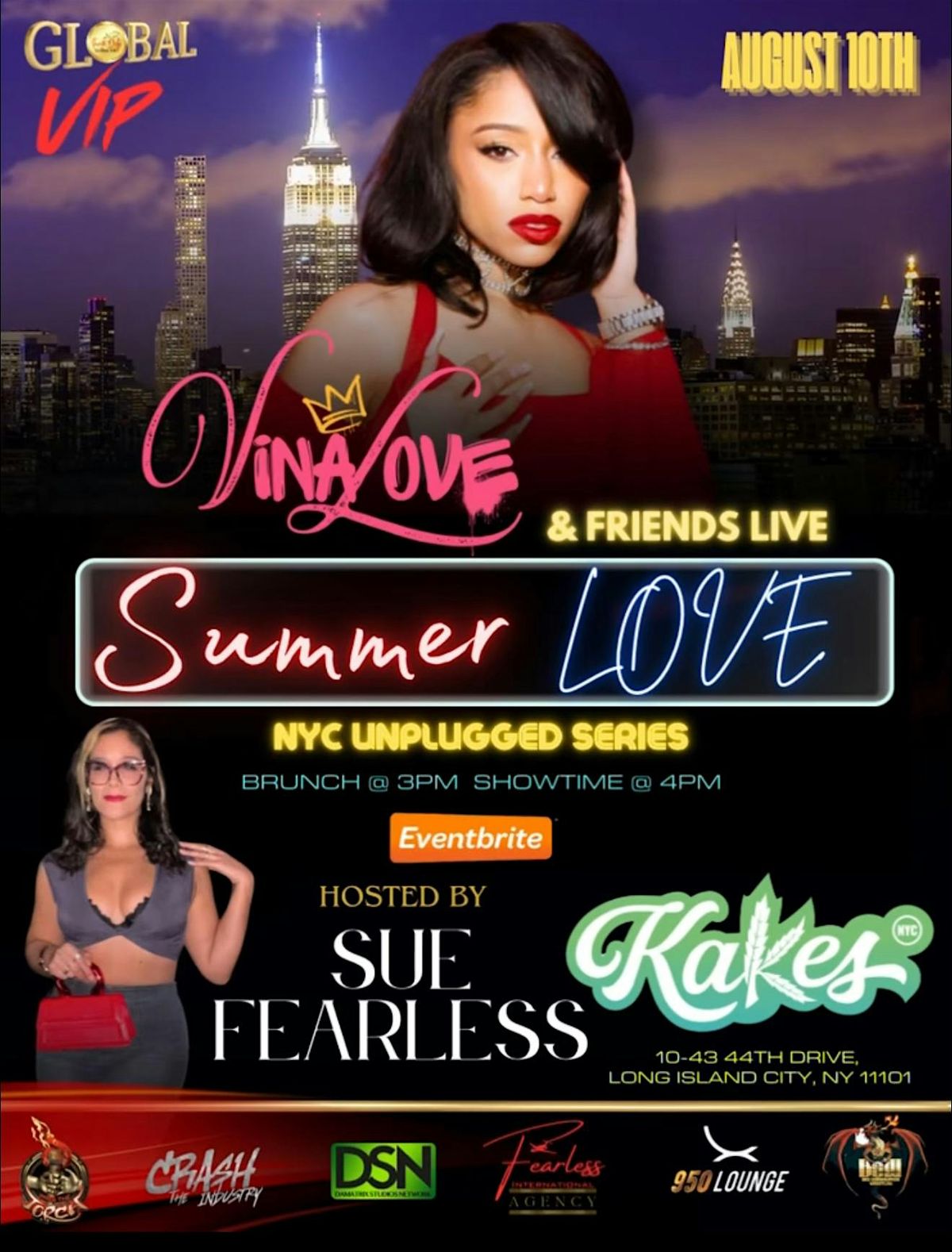 Global VIP/Sue Fearless hosting DUBAI event headlined by Vina Love, 10 August | Event in Queens | AllEvents