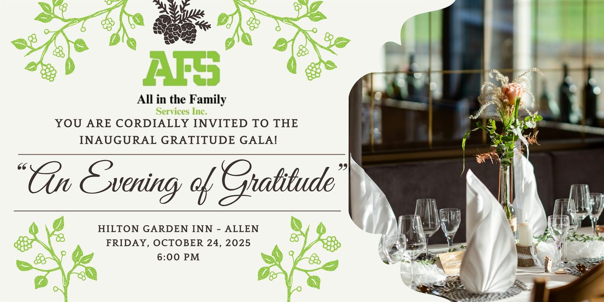 AN EVENING OF GRATITUDE, 24 October | Event in Allen | AllEvents