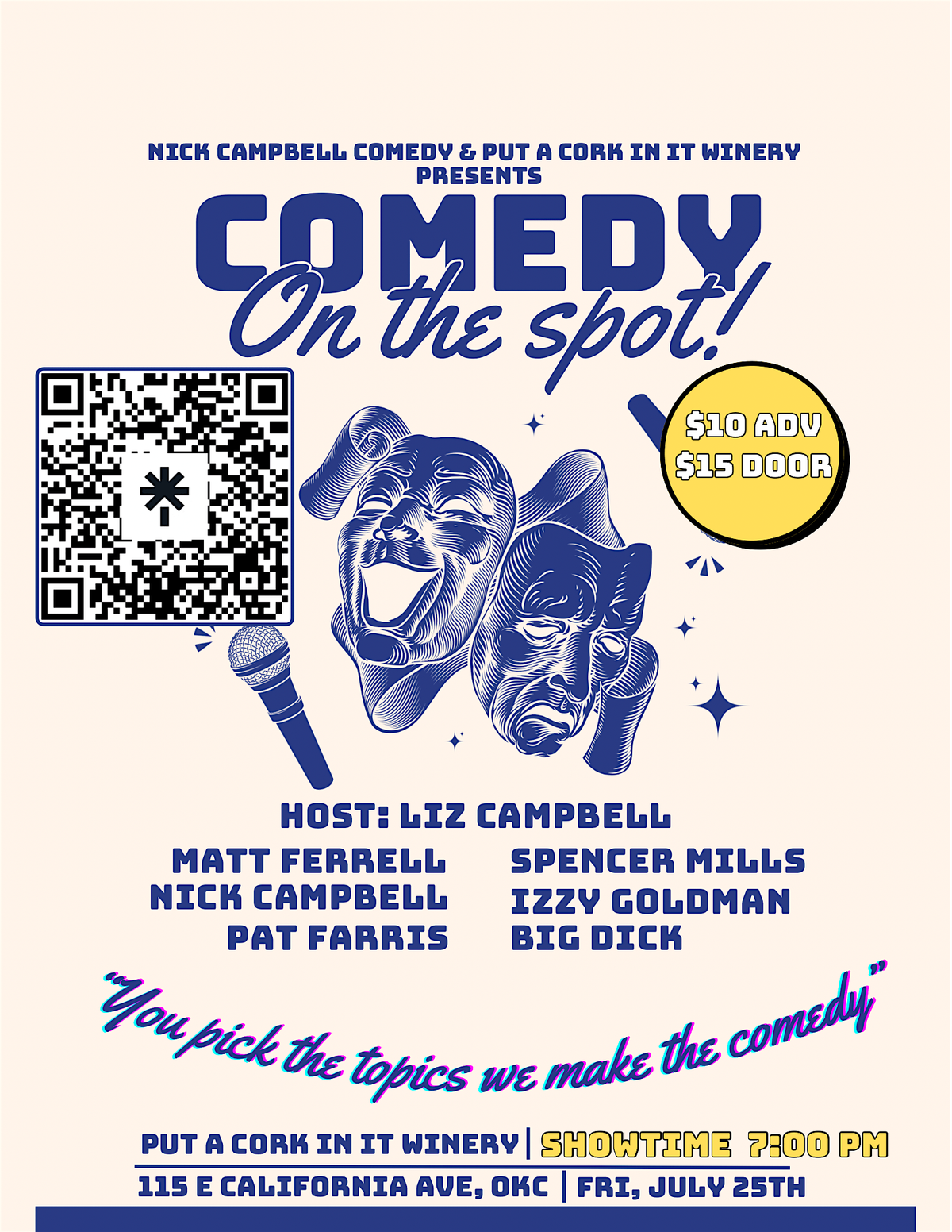 Put A Cork In It: Comedy On The Spot!, 25 July | Event in Oklahoma City | AllEvents