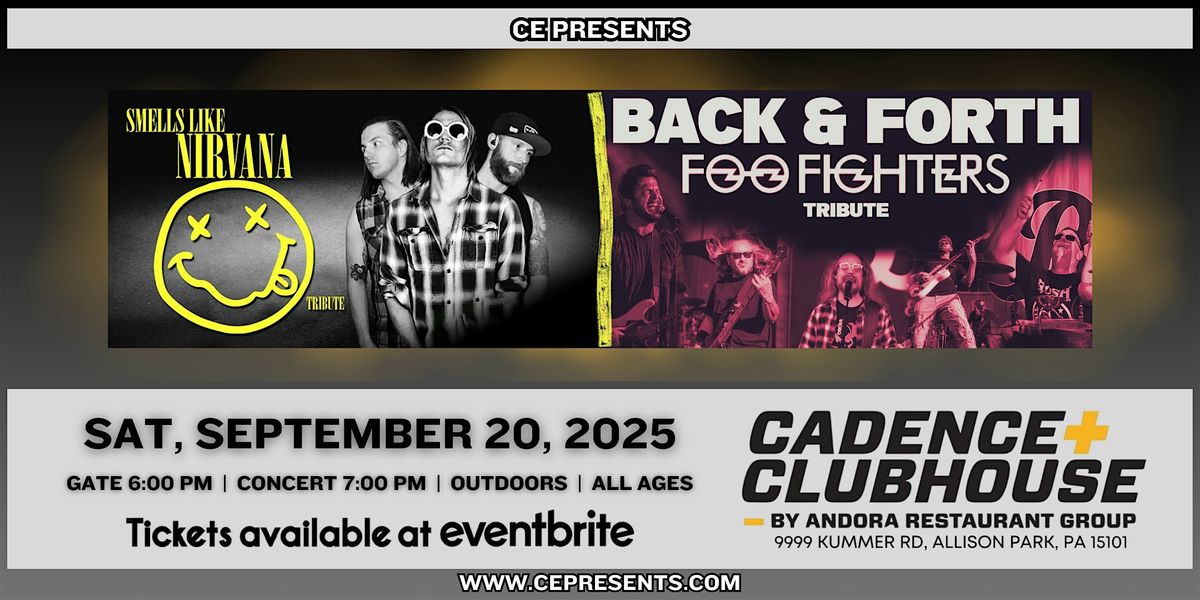 Smells Like Nirvana & Back & Forth - Foo Fighters Tribute, 20 September | Event in Allison Park | AllEvents