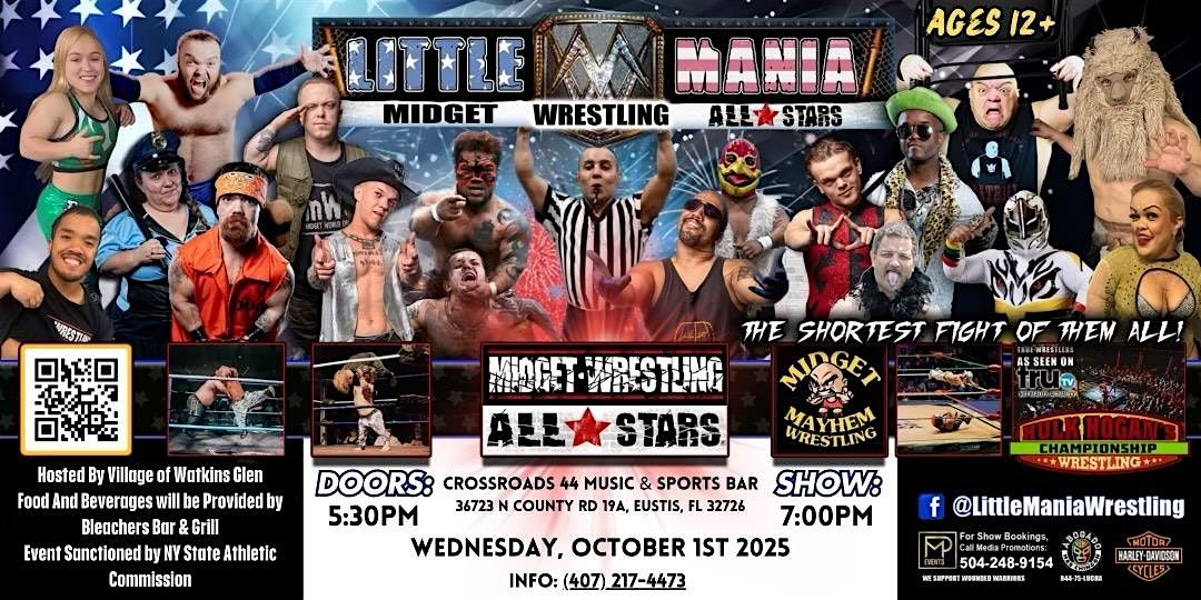 Midget Mayhem Wrestling Rips Through the Ring! Eustis FL 12+, 1 October | Event in Eustis | AllEvents