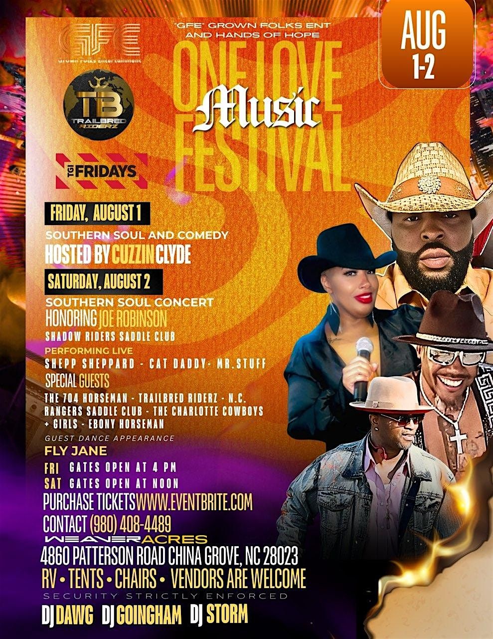 One Love Music Festival, 2 August | Event in China Grove | AllEvents