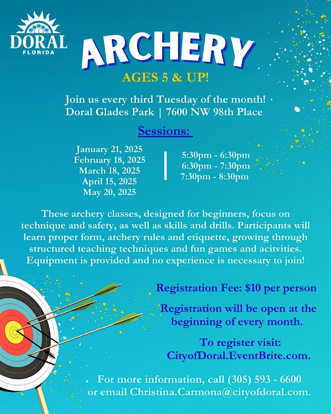 Doral Archery (3 Time Slots)- May, 20 May | Event in Doral | AllEvents