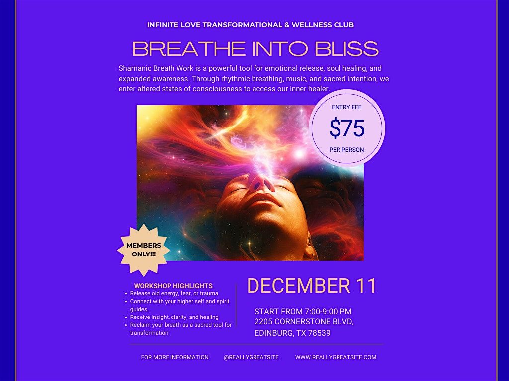 BREATHWORK WORKSHOP " BREATHE INTO BLISS", 11 December | Event in Edinburg | AllEvents