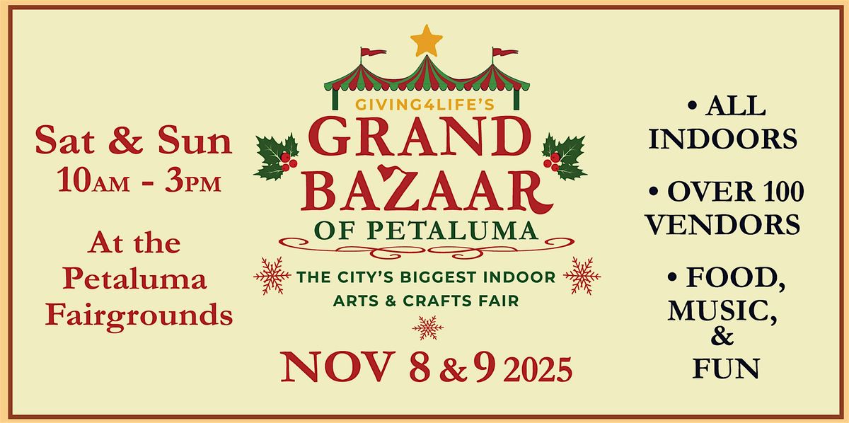 Grand Bazaar of Petaluma, 8 November | Event in Petaluma | AllEvents