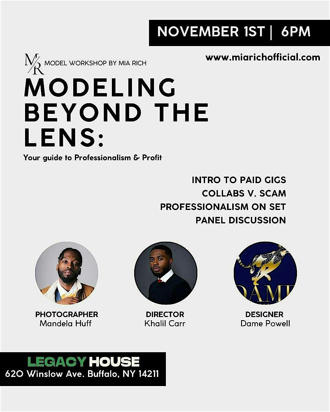 Modeling Beyond the Lens: Your Guide to Professionalism & Profit, 1 November | Event in Buffalo | AllEvents