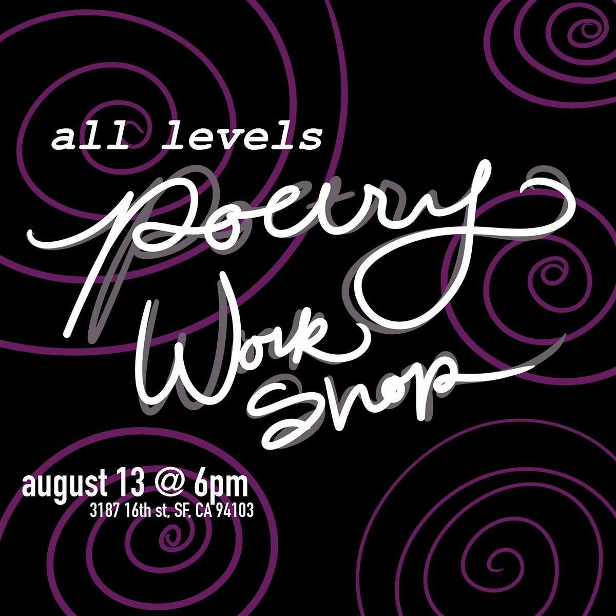 all levels Poetry Workshop! | Event in San Francisco | AllEvents