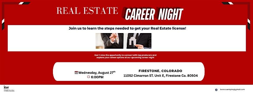 Career Night- Learn how to get your Real Estate license., 27 August | Event in Longmont | AllEvents