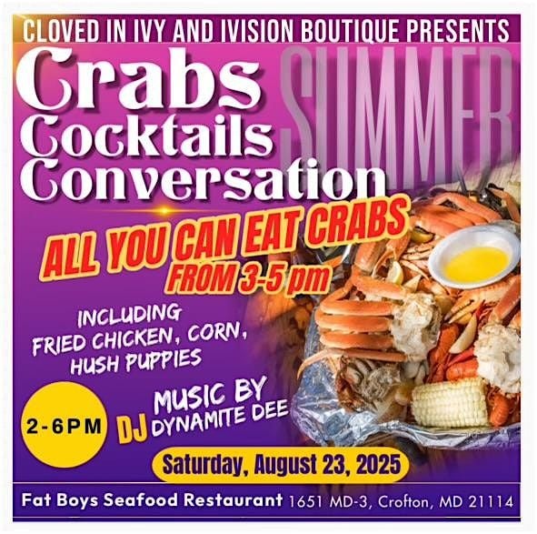 Crabs, Cocktails and Conversation, 23 August | Event in Crofton | AllEvents