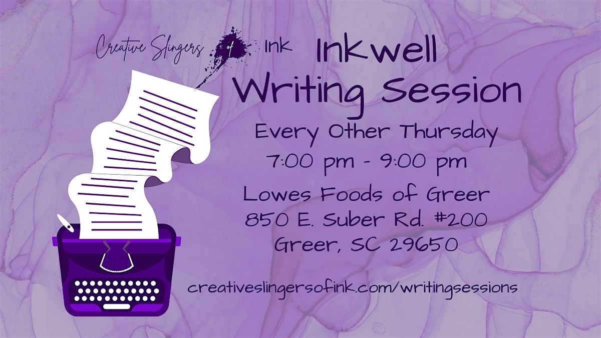 In Person Writing Session - October 23rd, 23 October | Event in Greer | AllEvents