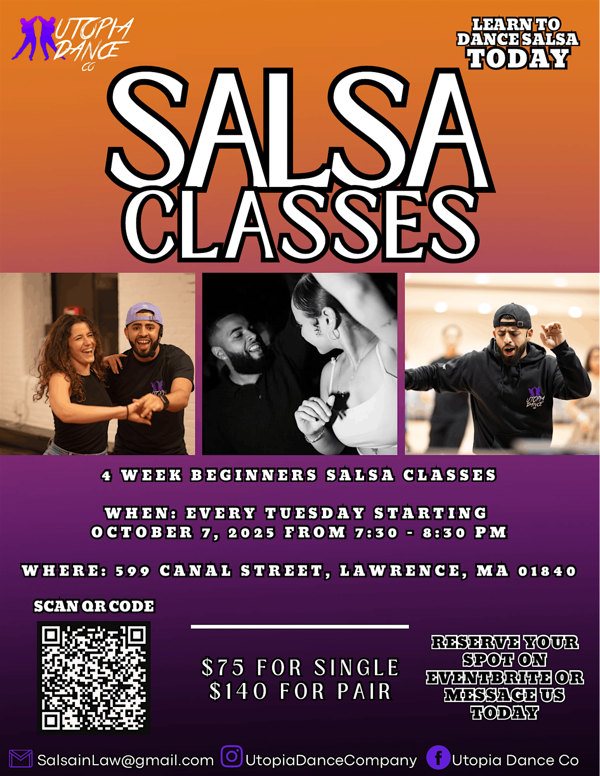 SALSA DANCE  CLASSES (4 WEEKS), 7 October | Event in Lawrence | AllEvents